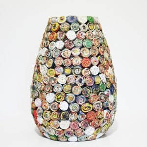 Anthropologie Newspaper Coil Vase